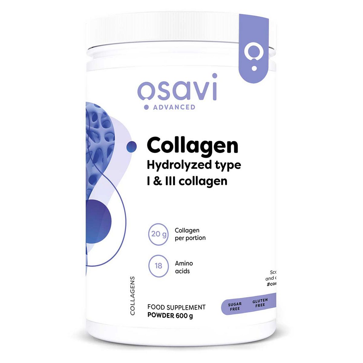 Osavi Collagen Peptides - Hydrolyzed Type 1 & 3 - 600g GOODS Boots   