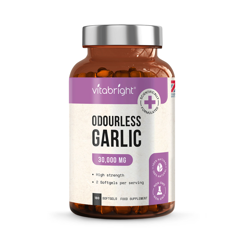 VitaBright odourless garlic softgels 180 count (British brand)