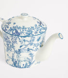 Harrods bone china teapot with toile pattern 16cm height, UK version