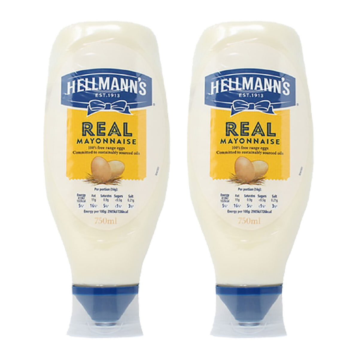 Hellmann's Squeezy Mayonnaise 2 x 750ml, UK version