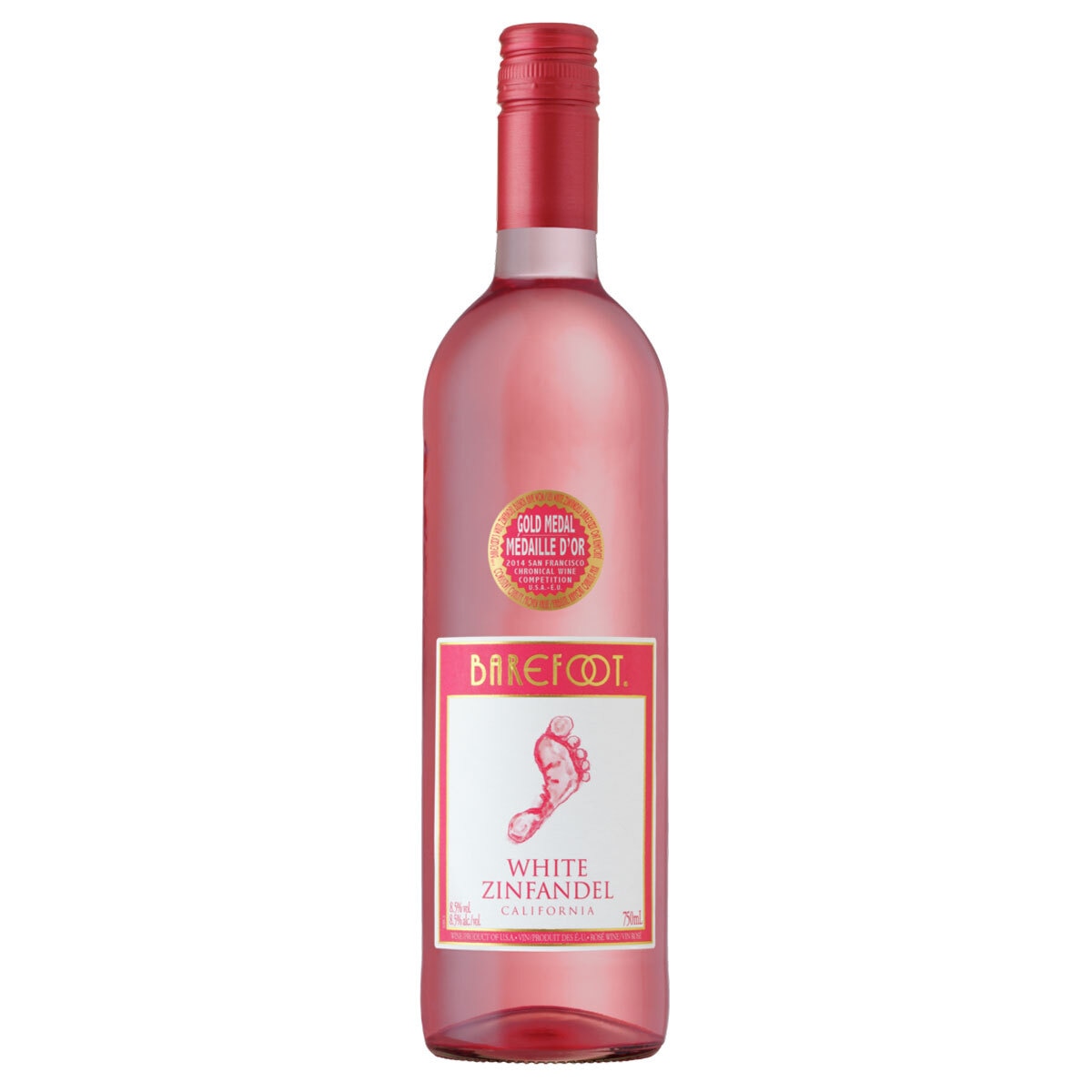Barefoot White Zinfandel rose wine 75cl - British product