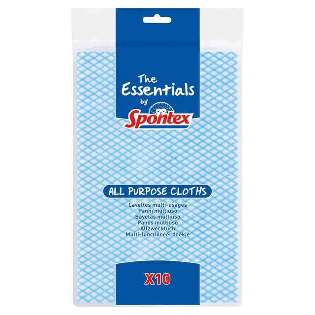 Spontex Essentials All Purpose Cloths   10 per pack