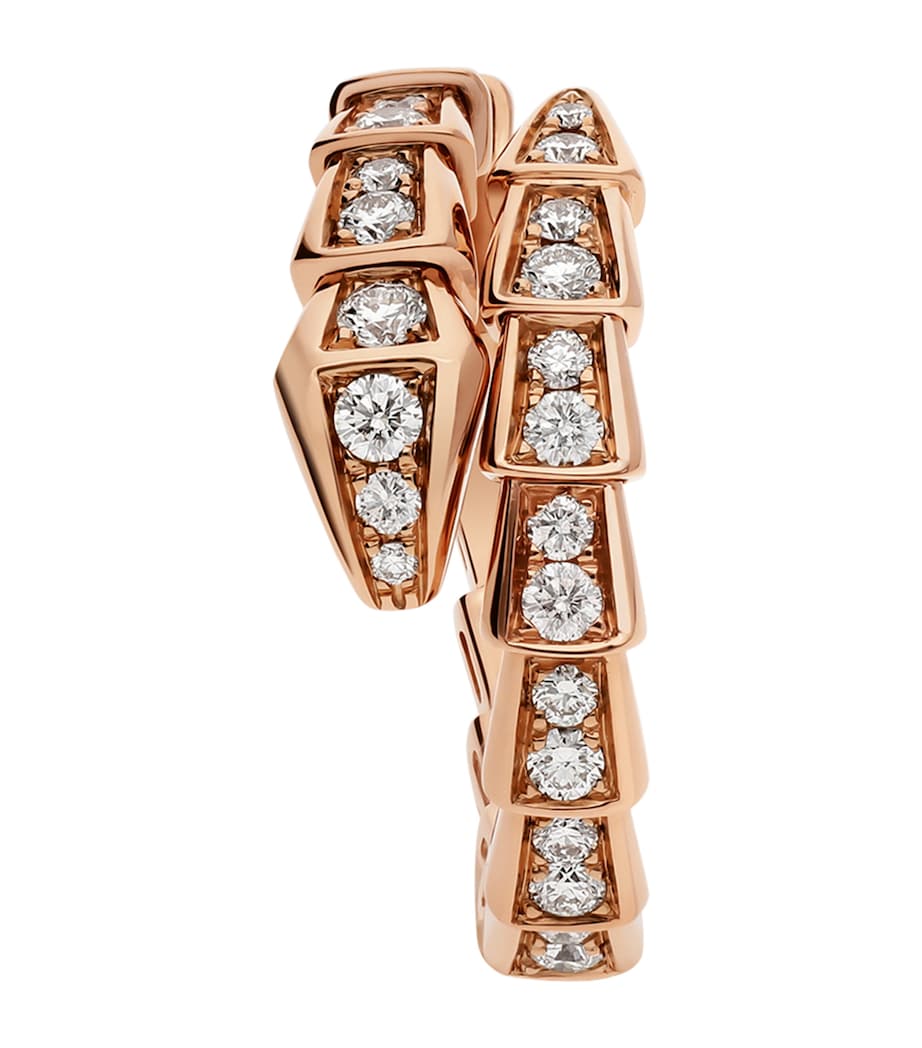 Bvlgari Serpenti Viper ring rose gold diamonds (British brand)