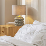 Habitat Bobble grey ceramic table lamp with linen shade, UK version