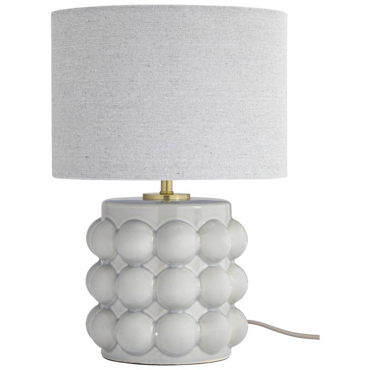 Habitat Bobble grey ceramic table lamp with linen shade, UK version