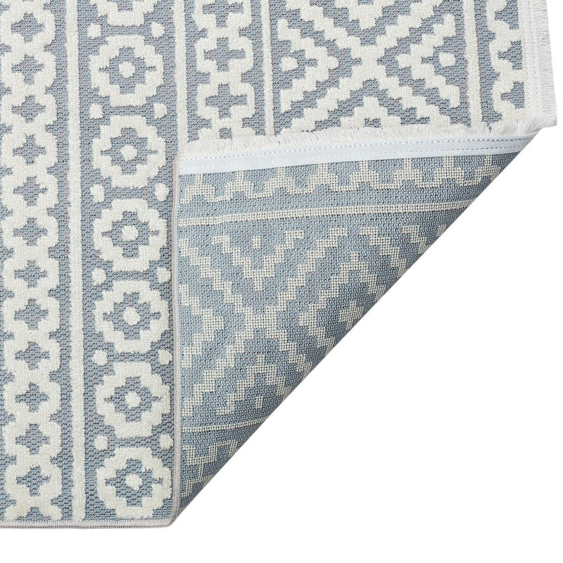 Concept Looms blue indoor outdoor rug in two sizes, imported from the UK