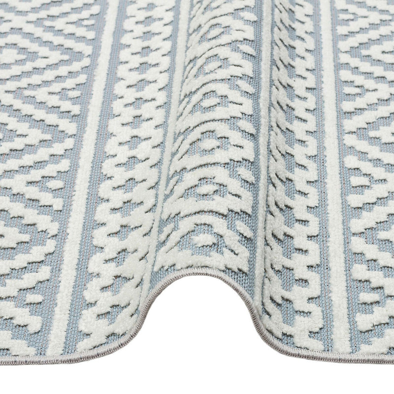 Concept Looms blue indoor outdoor rug in two sizes, imported from the UK