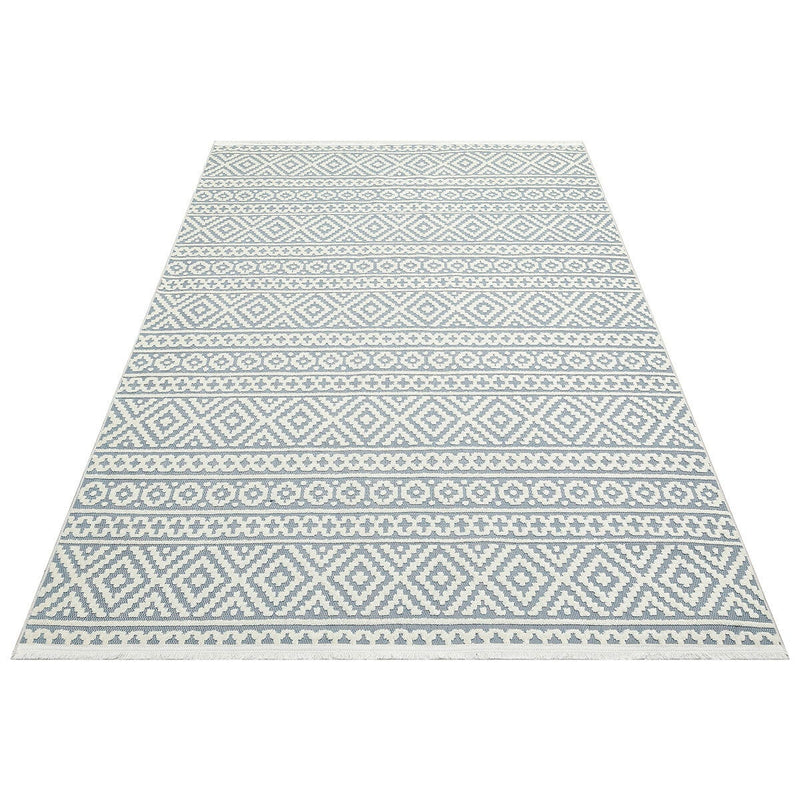 Concept Looms blue indoor outdoor rug in two sizes, imported from the UK