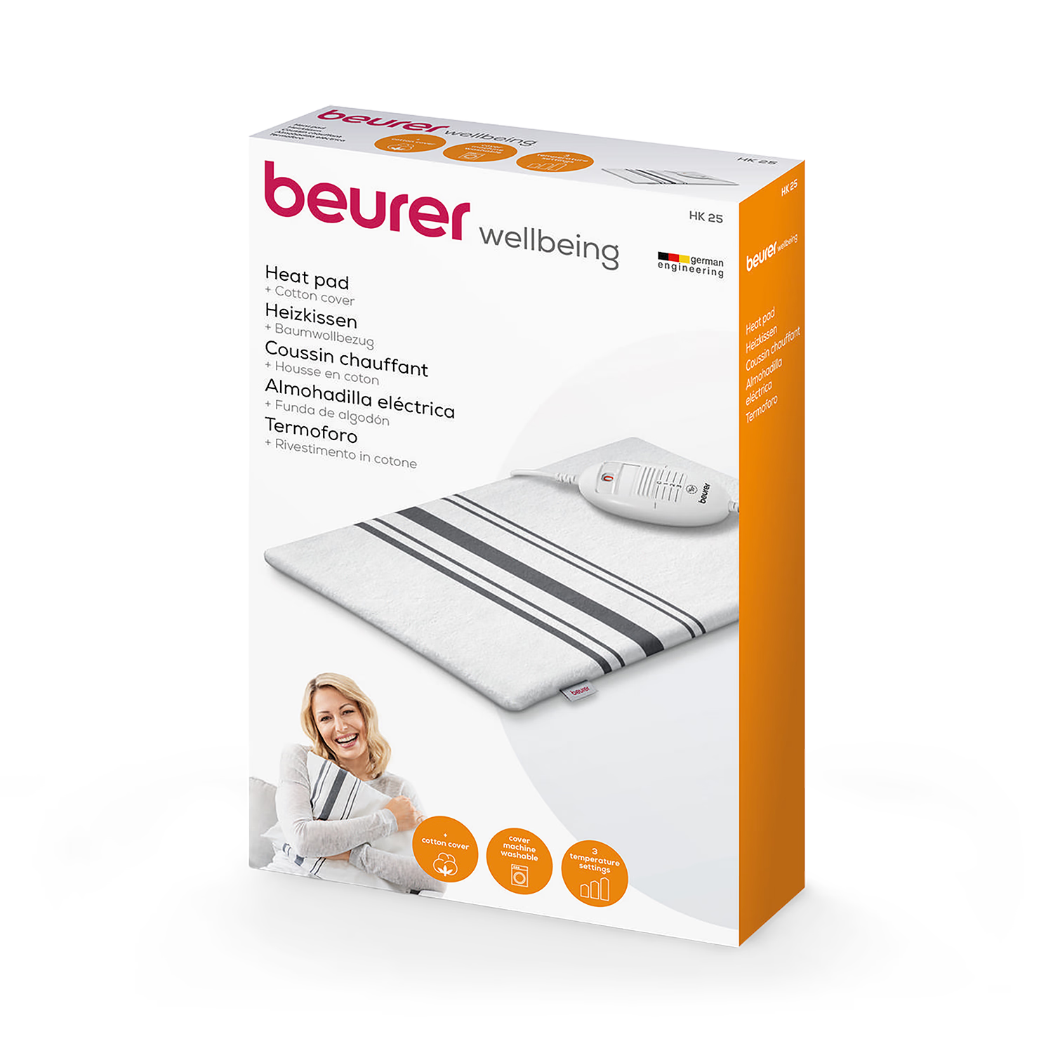 Beurer heating pad white grey 3 temperature settings (British brand)