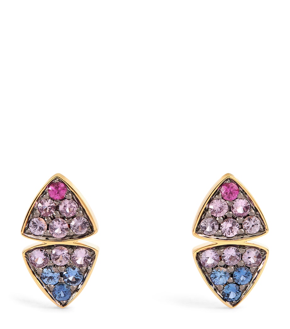 Emily P. Wheeler yellow gold sapphire stud earrings - British product