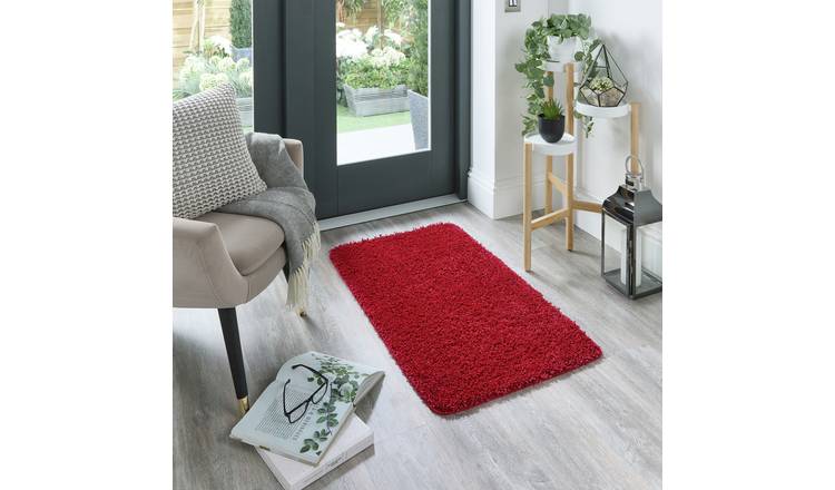 Buddy plain red shaggy rug 60x100cm (British brand)