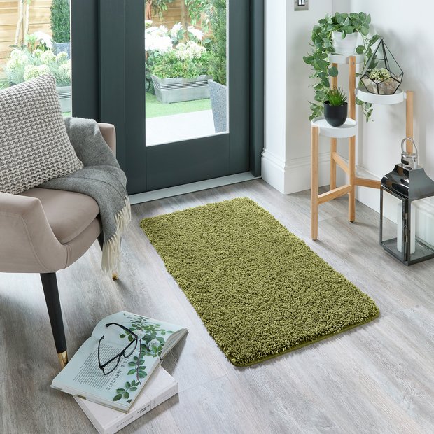 Buddy washable mat plain olive 80x120cm - British product
