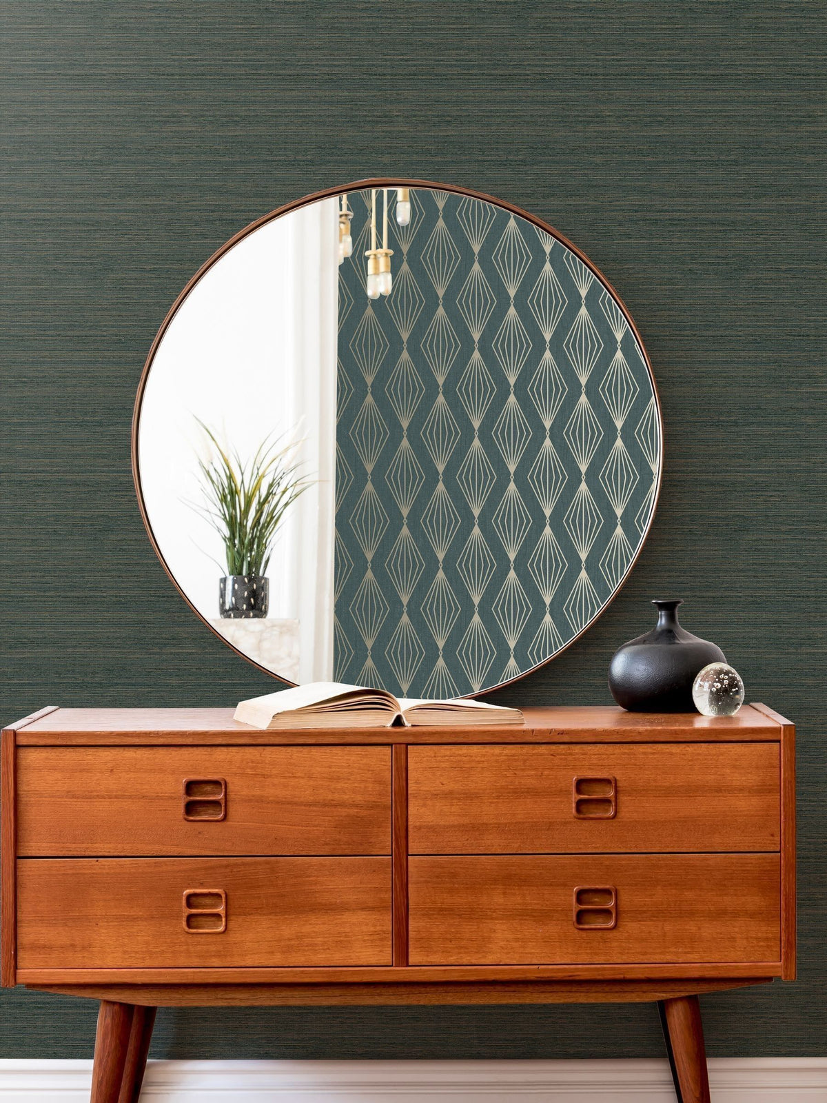 Art For The Home Emerald Green Boutique Gilded Texture 10M Wallpaper