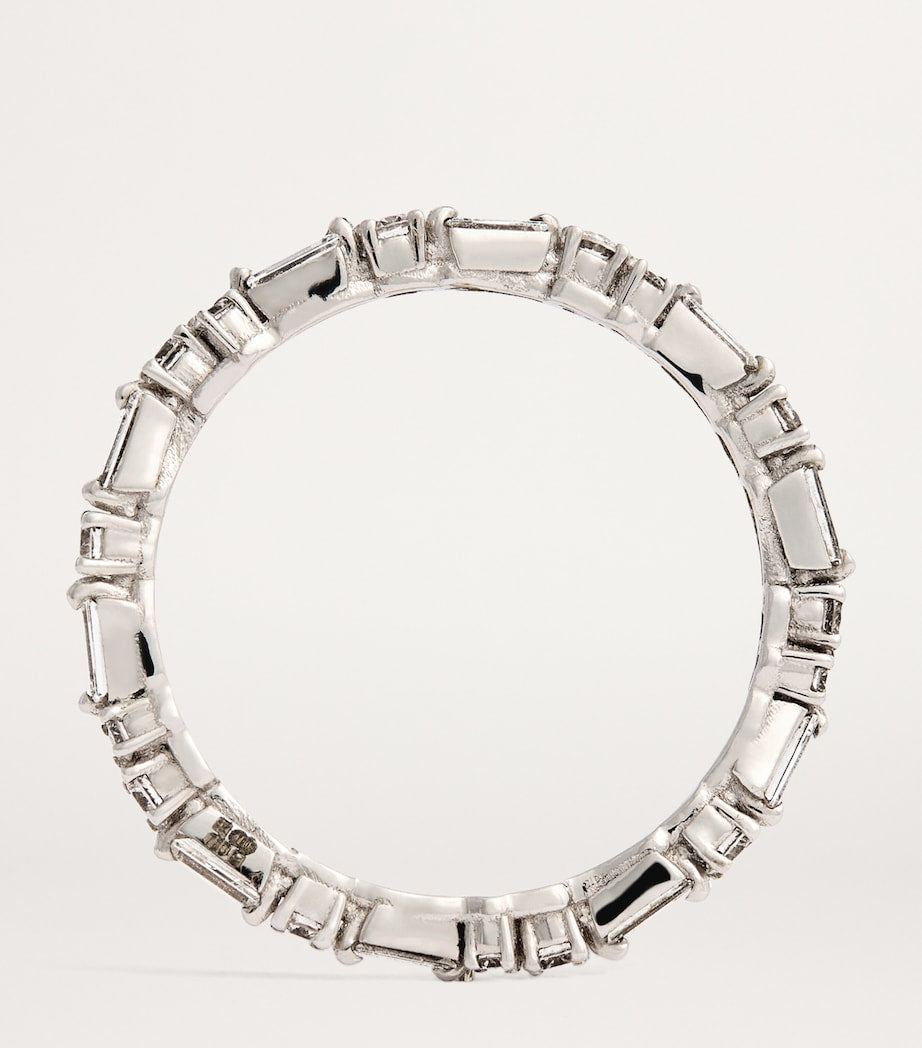 Suzanne Kalan white gold diamond Thin Mix ring, imported from the UK