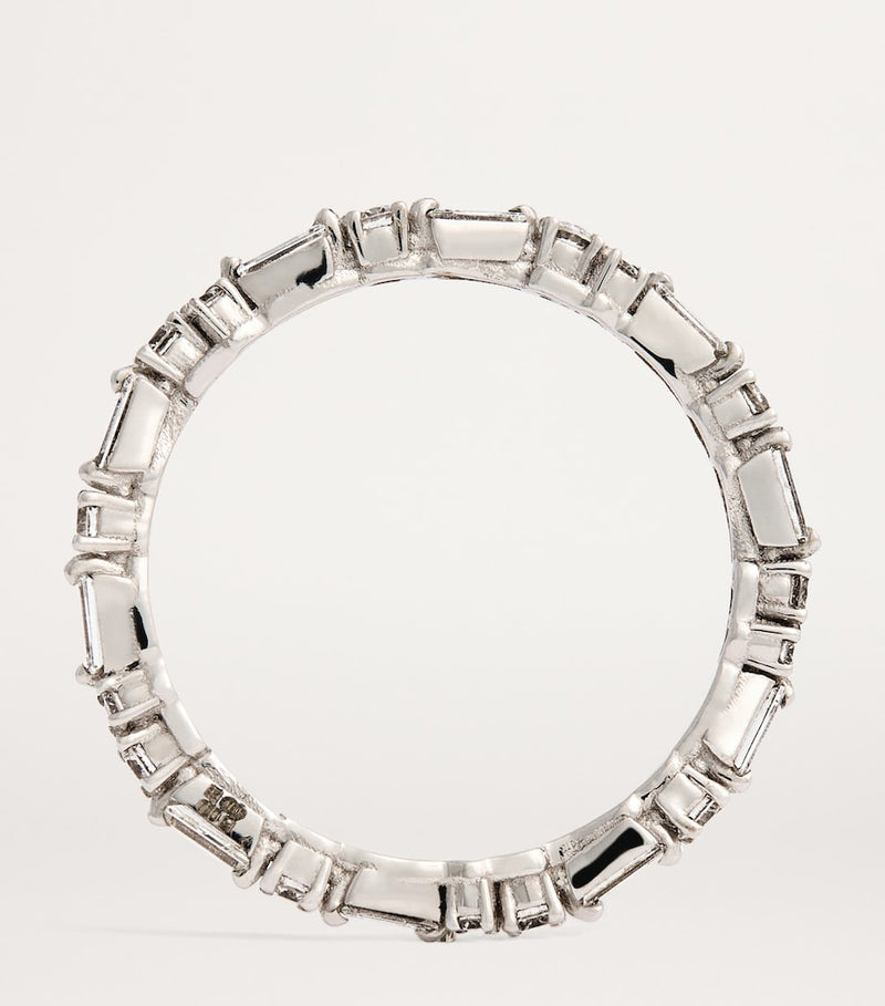 Suzanne Kalan white gold diamond Thin Mix ring, imported from the UK
