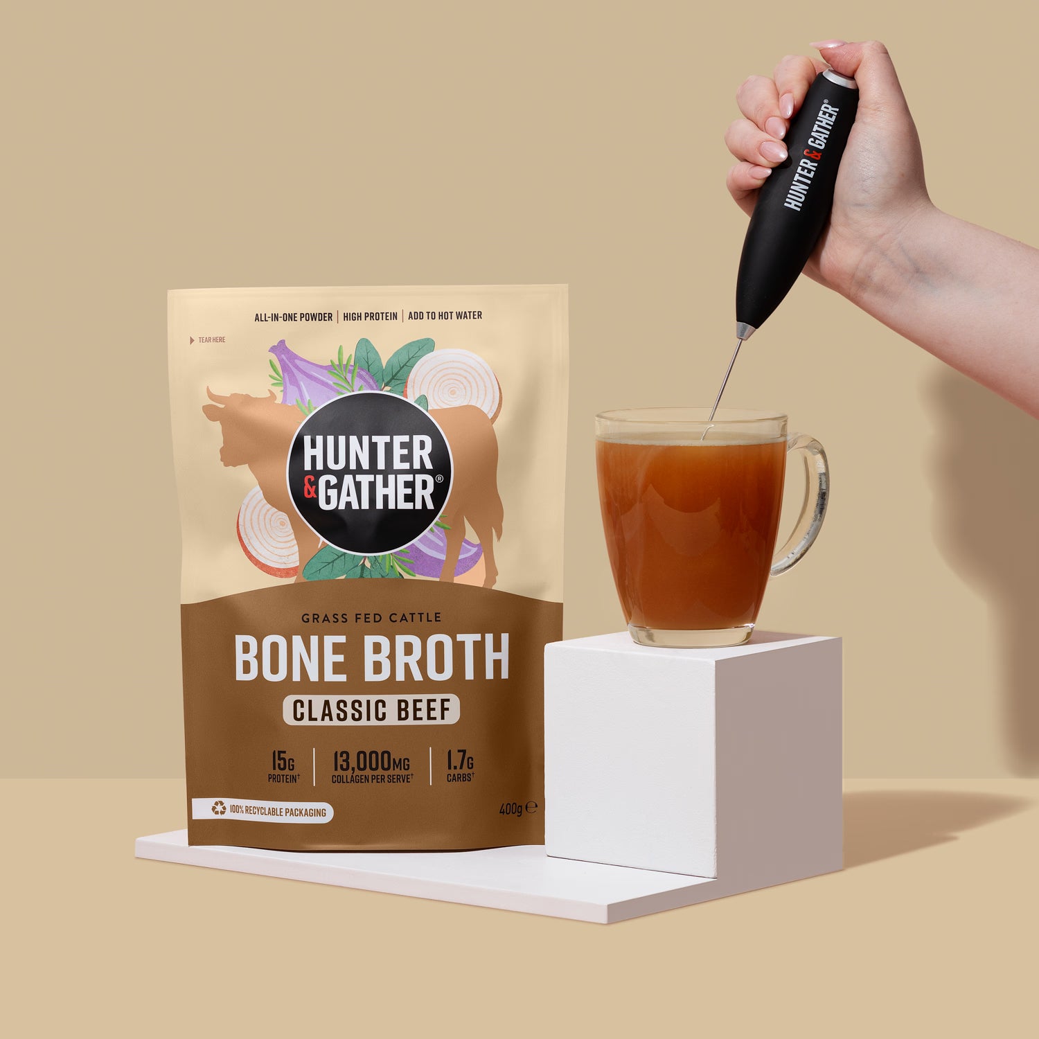 Hunter & Gather bone broth classic 400g - British product