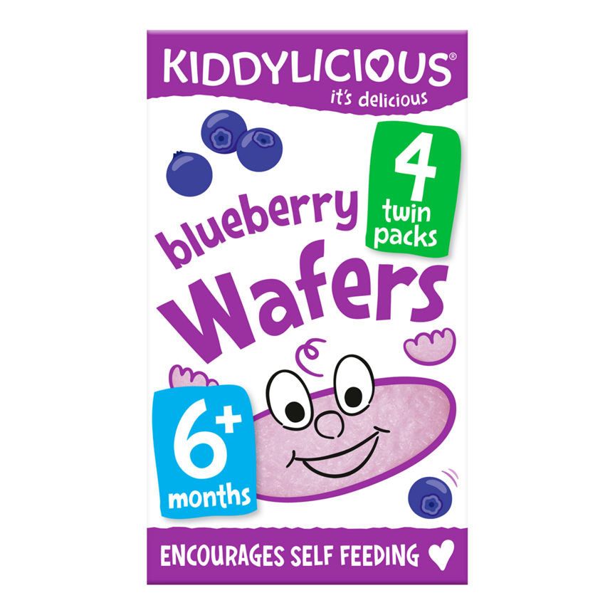 Kiddylicious Wafers Blueberry Baby Snack 6months+ Multipack 4x Baby Food ASDA   