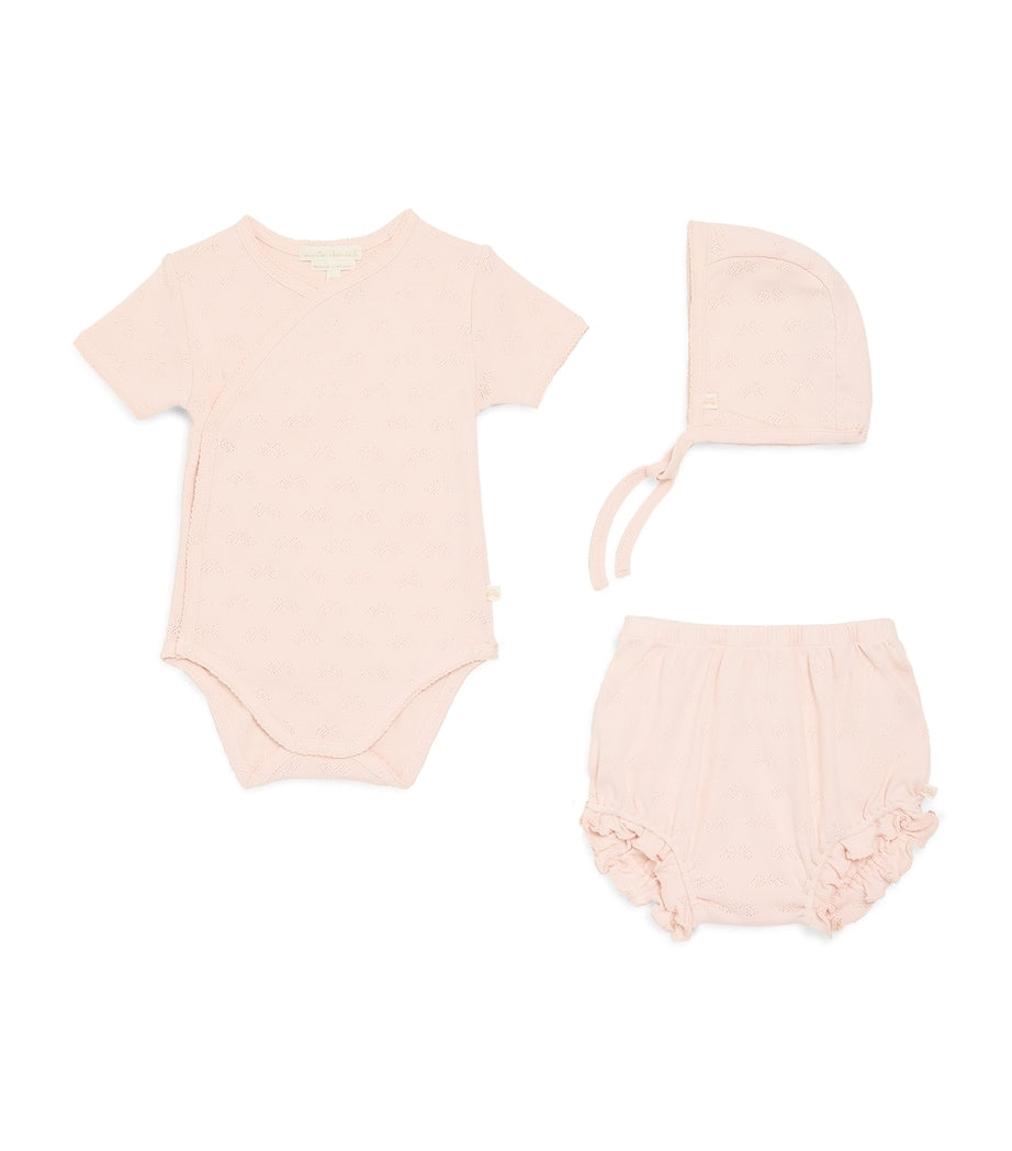 Marie-Chantal baby gift set angel wing pointelle 0-6 months - British product