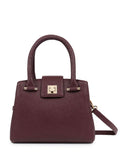 Jones Bootmaker Burgundy Red Whimsy Leather Top Handle Tote Bag