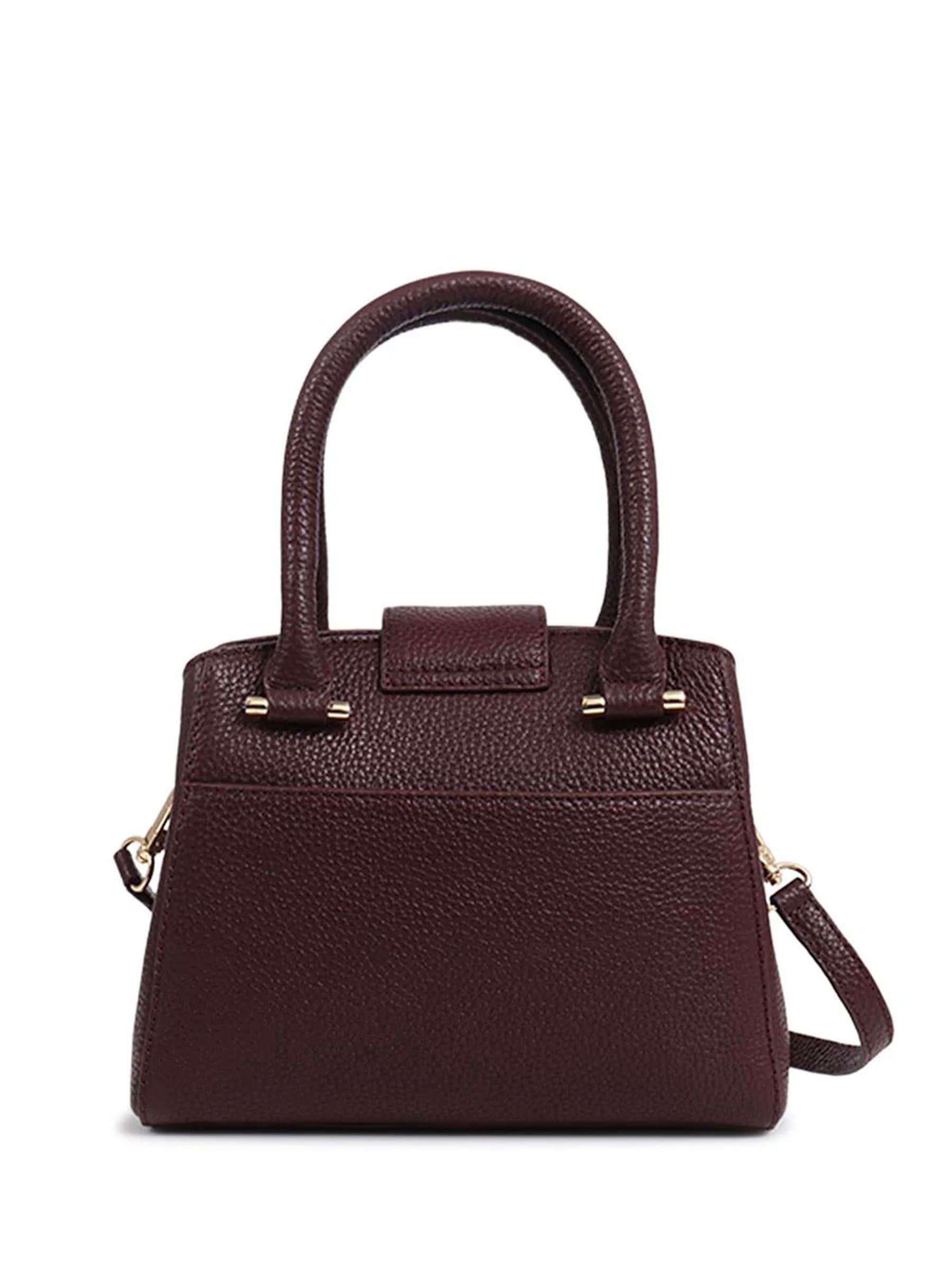 Jones Bootmaker Burgundy Red Whimsy Leather Top Handle Tote Bag