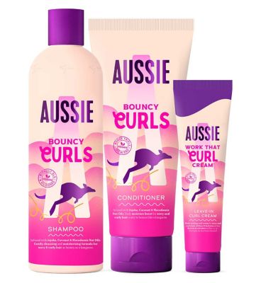 Aussie Curls Shampoo and Conditioner Set with Leave In Conditioner Curl Cream Bundle GOODS Boots   