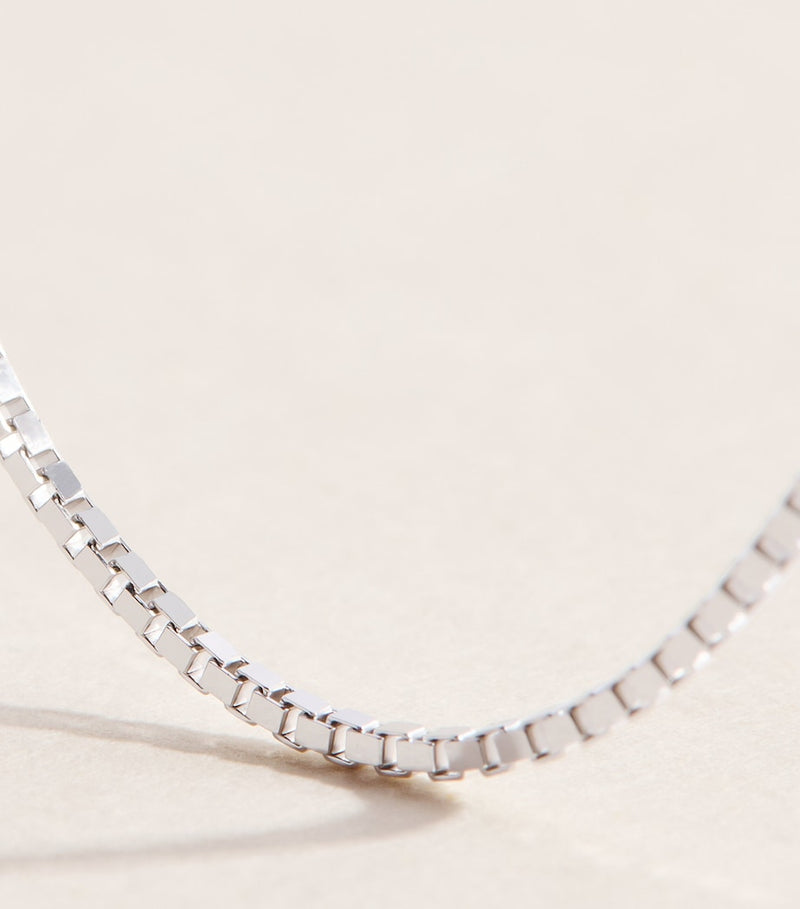 Astrid & Miyu sterling silver box chain necklace 40cm - British product