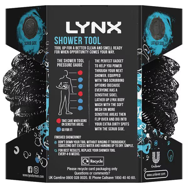 Lynx Shower Tool 2-Sided 1 piece, imported from the UK