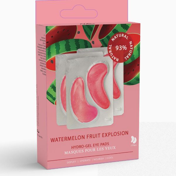 Vegan By Happy Skin Watermelon Eye Pads 3-pack, imported from the UK