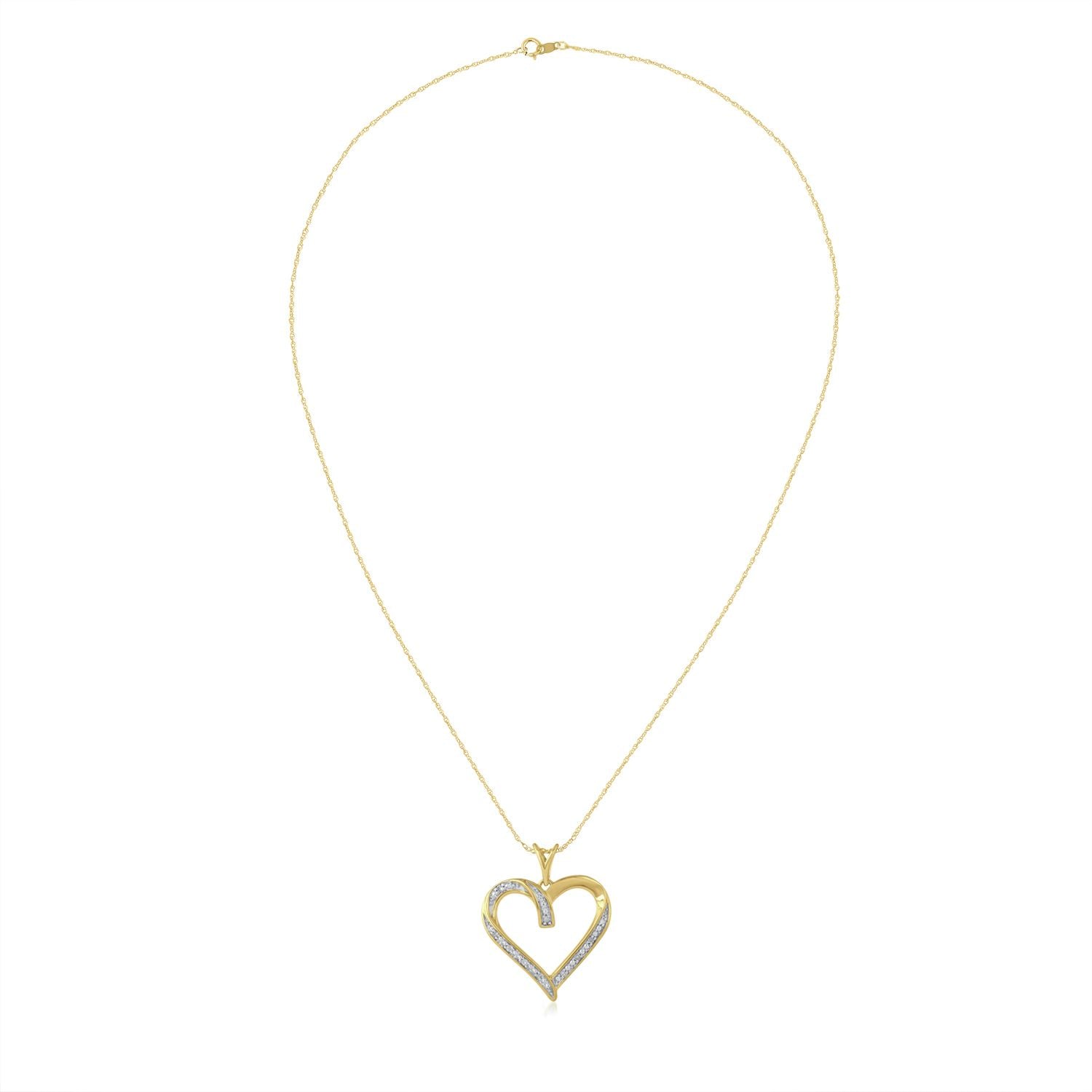 Revere diamond heart pendant necklace 9ct gold plated, imported from the UK
