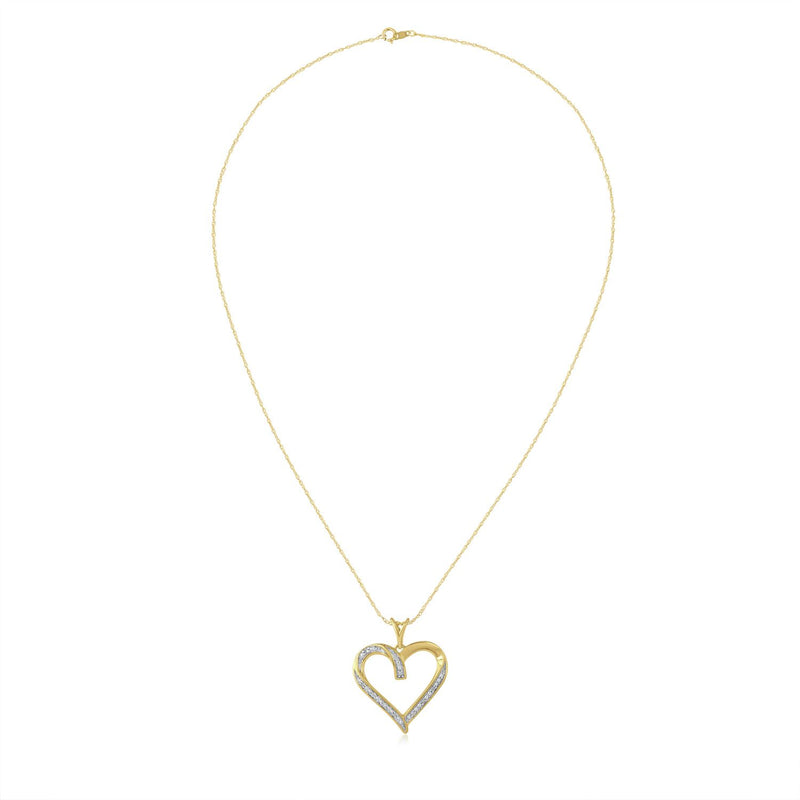 Revere diamond heart pendant necklace 9ct gold plated, imported from the UK