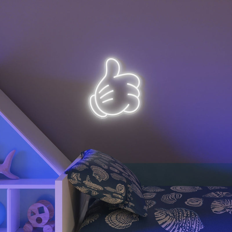 Yellowpop Disney glove thumbs up neon sign 8.7x10.2 inches, UK version