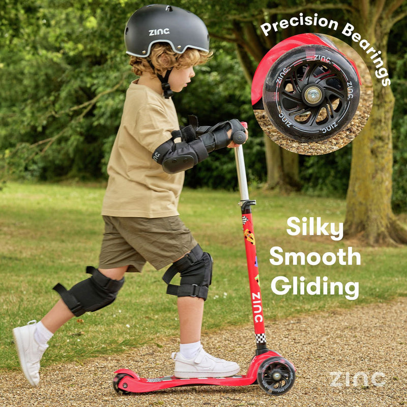 Zinc Light Up Racecar scooter red - British product