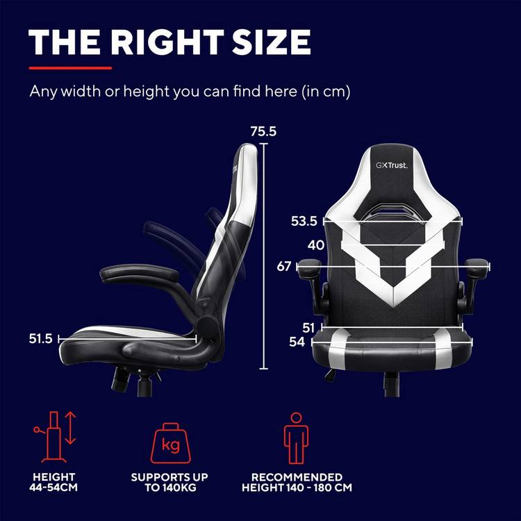 GXTrust GXT703 Riye gaming chair white (British brand)