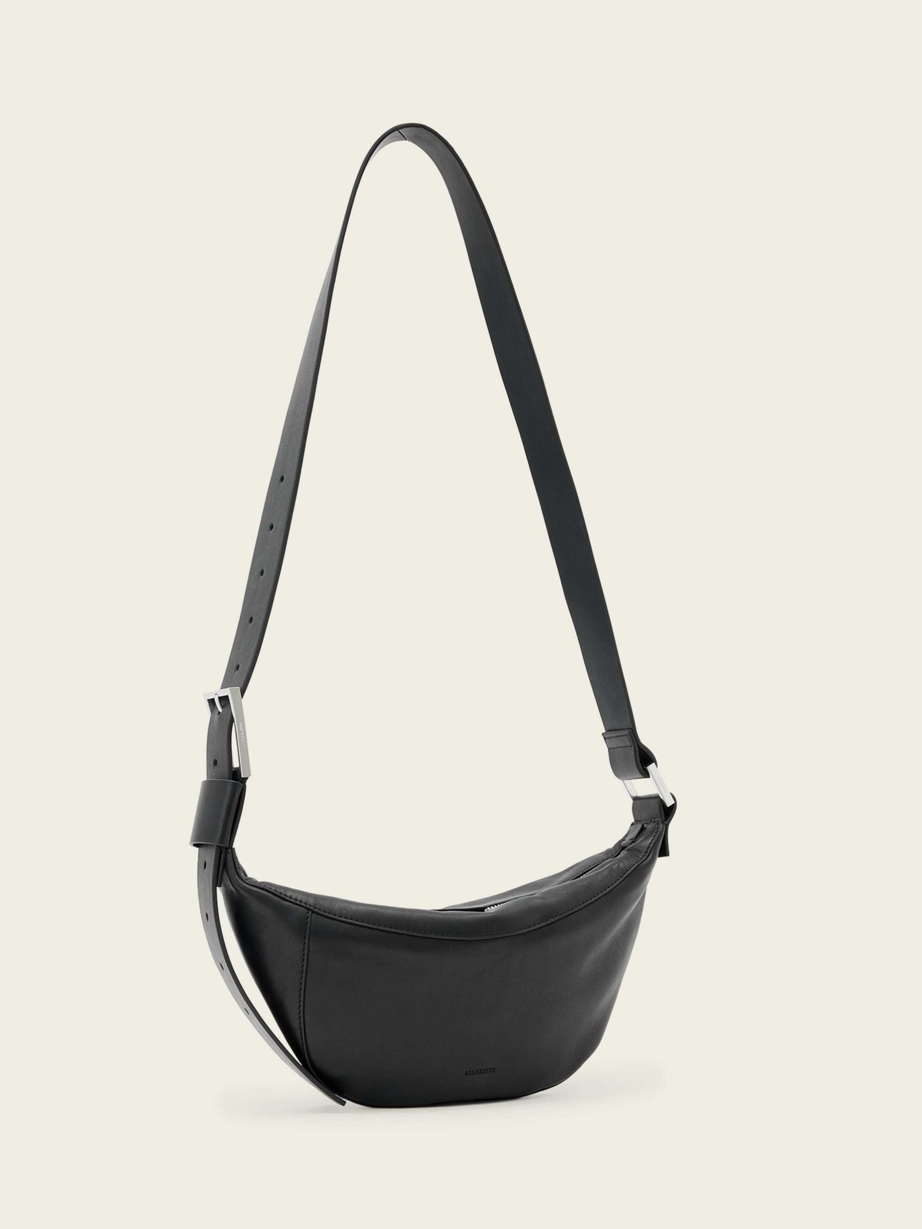 AllSaints Black Luna leather cross-body bag, UK version