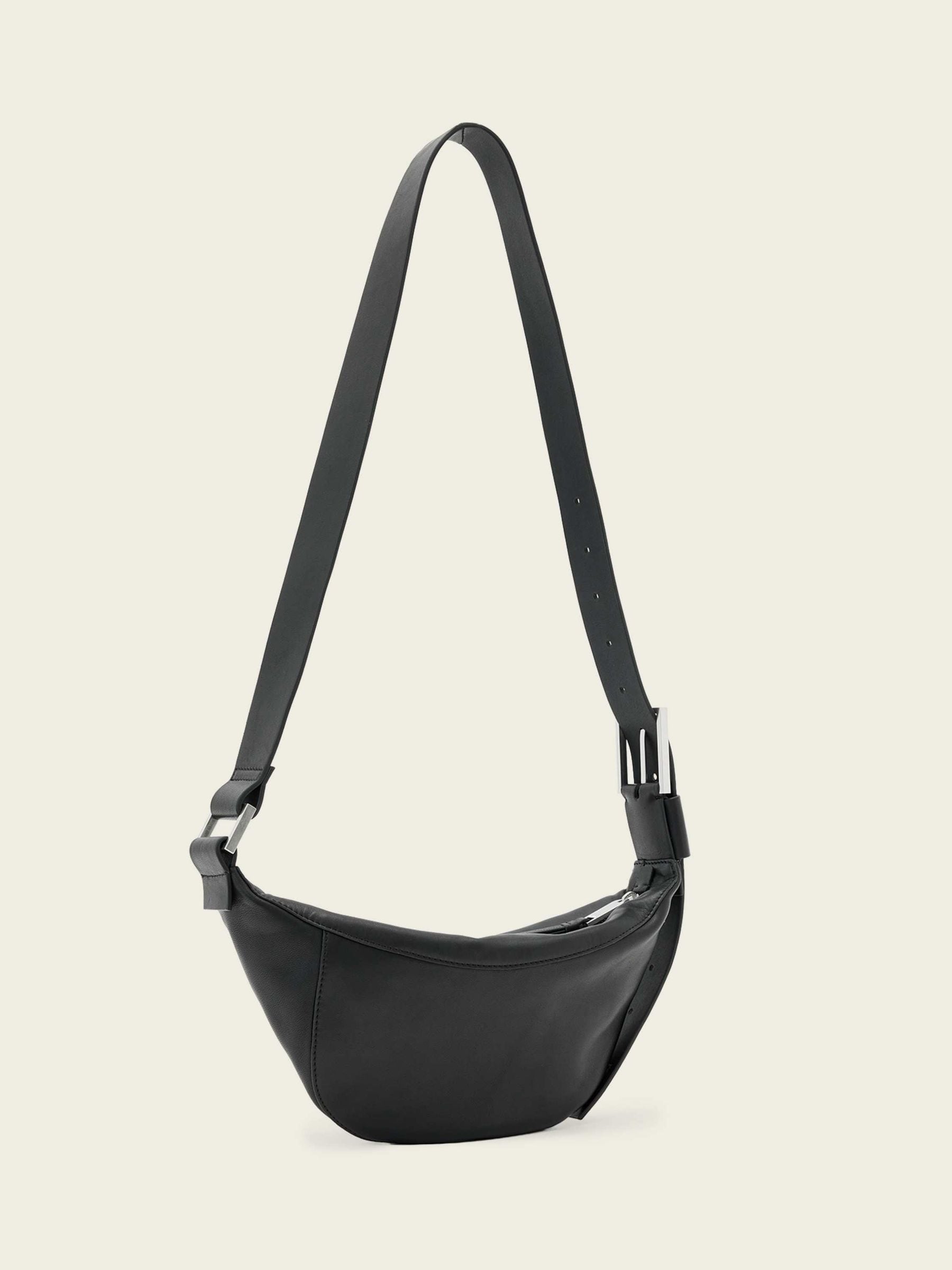 AllSaints Black Luna leather cross-body bag, UK version