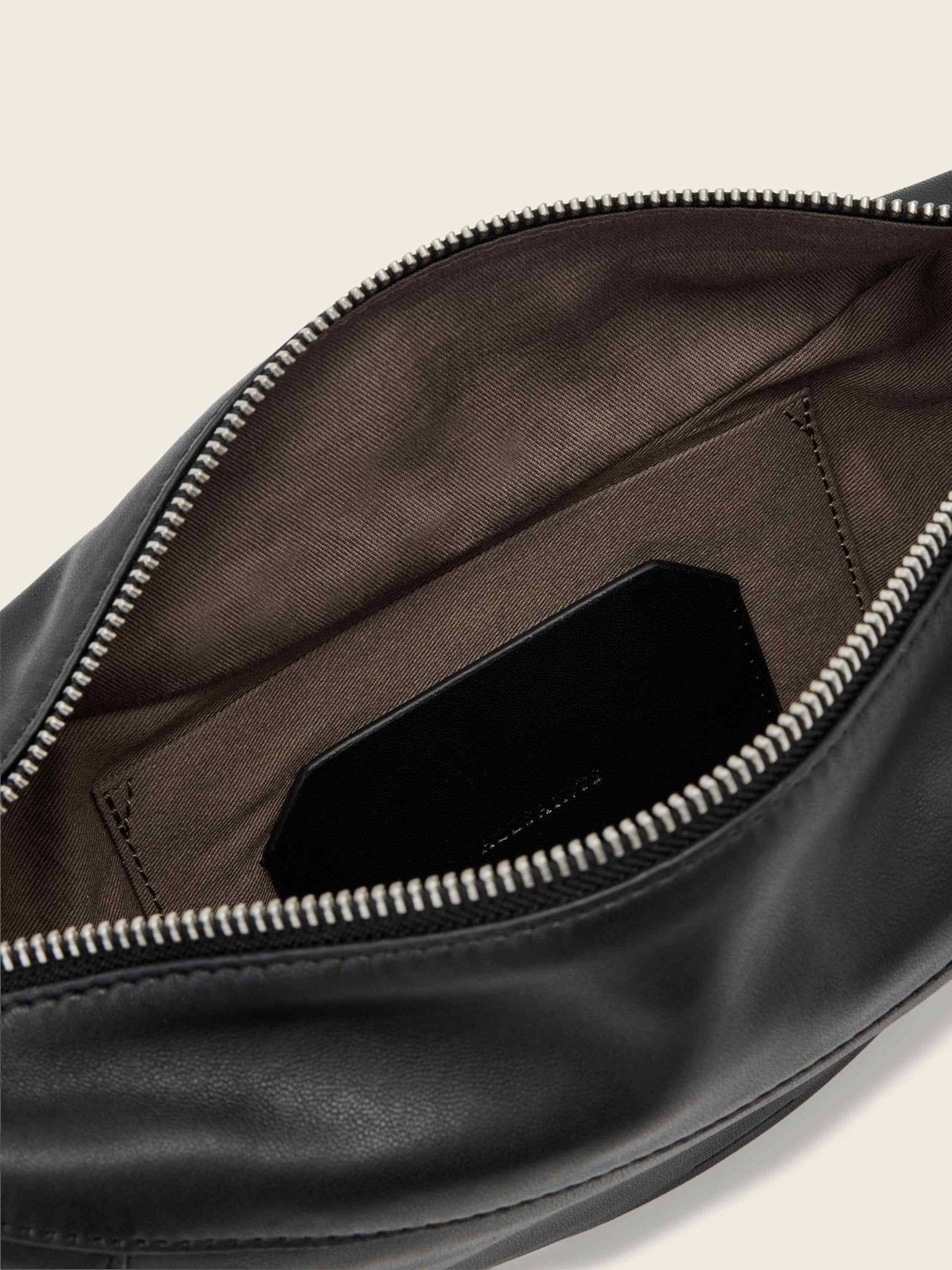 AllSaints Black Luna leather cross-body bag, UK version