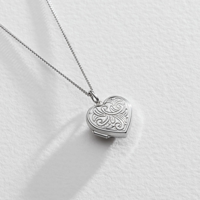 Moon & Back sterling silver heart locket, UK version