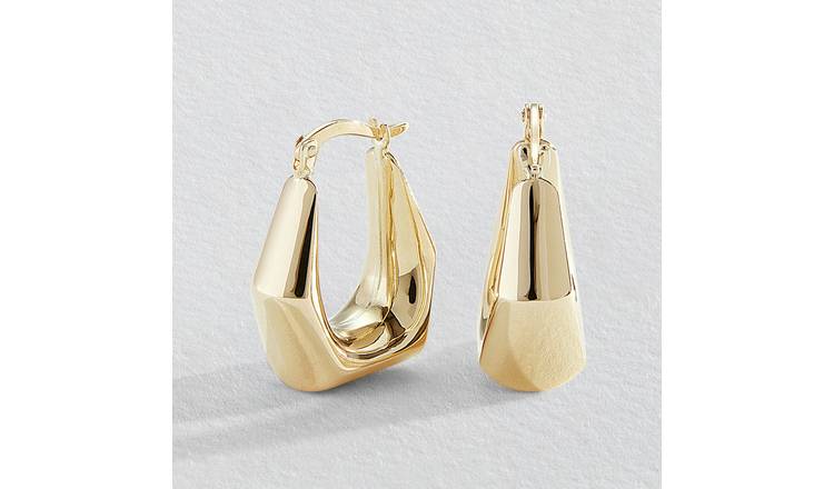 Revere 9ct yellow gold creole earrings, UK version