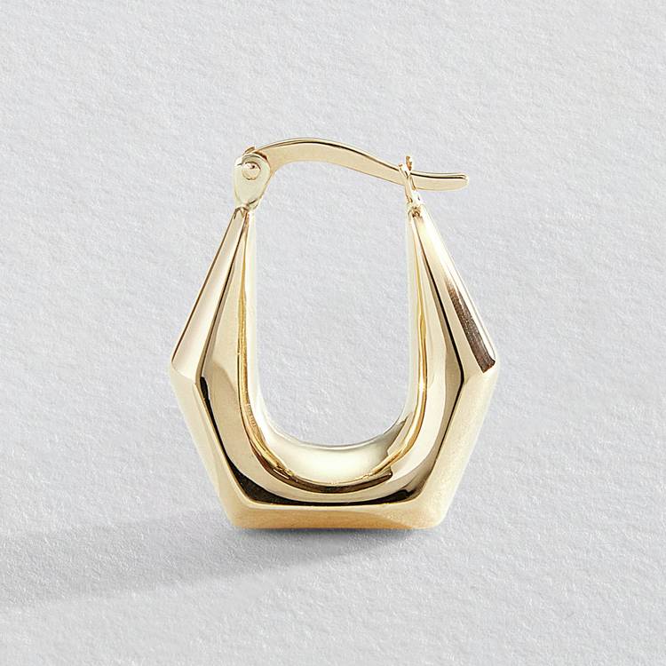 Revere 9ct yellow gold creole earrings, UK version