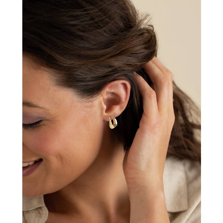 Revere 9ct yellow gold creole earrings, UK version