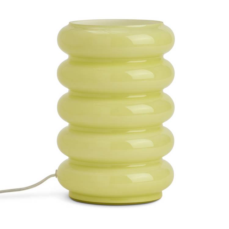 Habitat ribbed glass table lamp yellow (British brand)