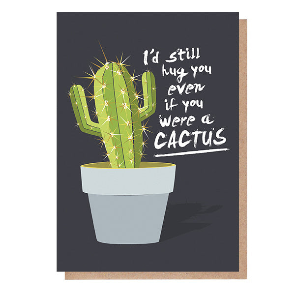 Paper Plane cactus hug message card (British brand)