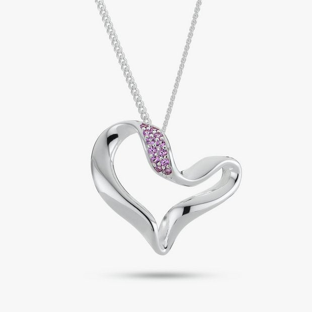 Revere pink sapphire heart pendant necklace 18in - British product
