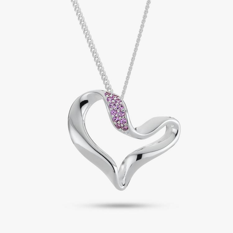Revere pink sapphire heart pendant necklace 18in - British product
