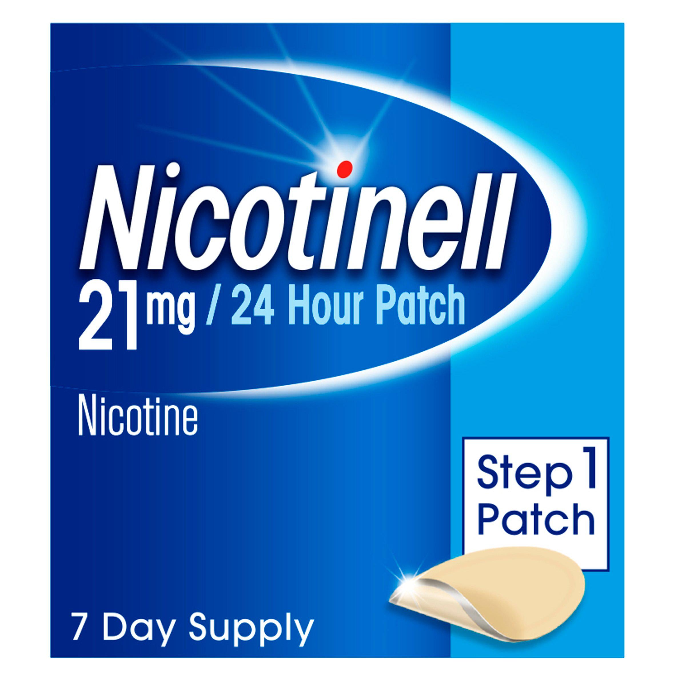 Nicotinell Step 1 Patch 7 Day Supply 21mg smoking control Sainsburys   