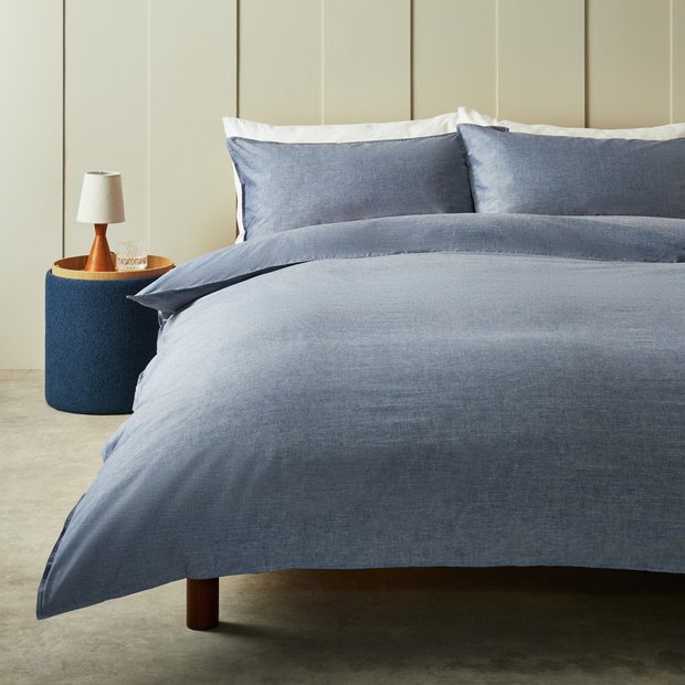 Habitat cotton denim blue bedding set single (British brand)