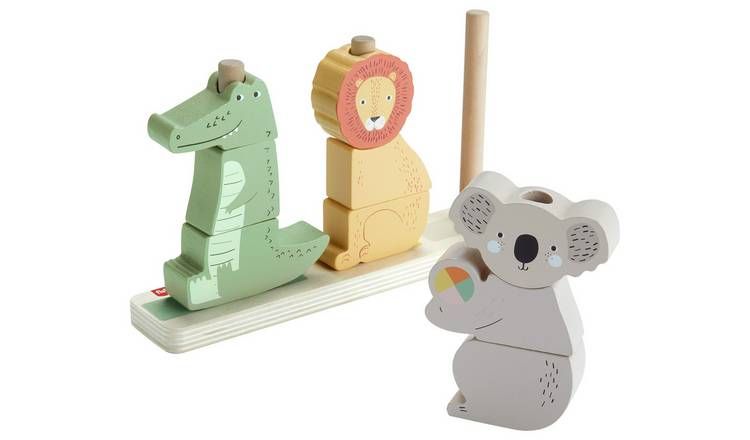 Fisher-Price Wooden Stack & Sort Animals 10 Piece Toy GOODS Argos