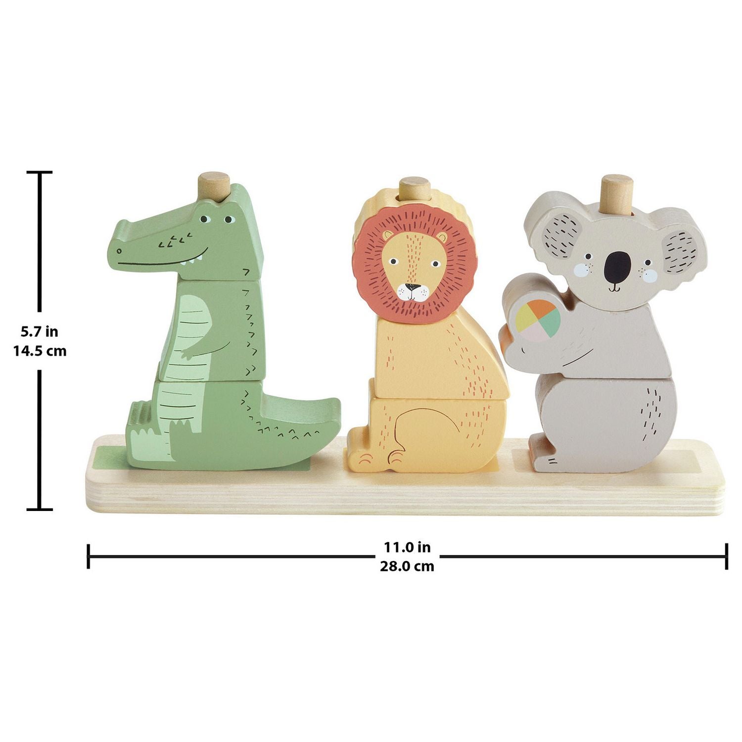 Fisher-Price wooden stack and sort animals toy 10 piece - British product