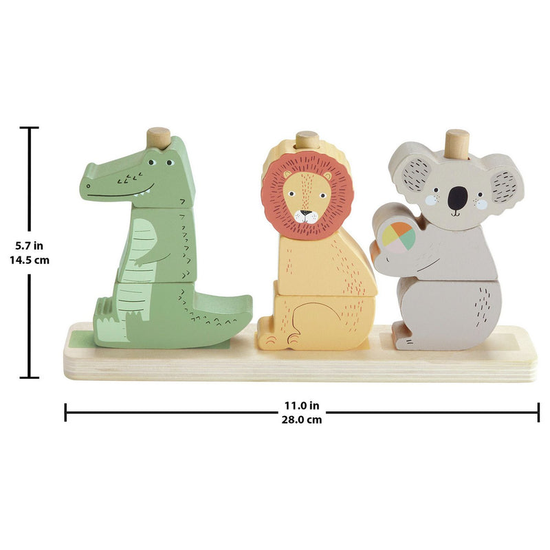 Fisher-Price wooden stack and sort animals toy 10 piece - British product