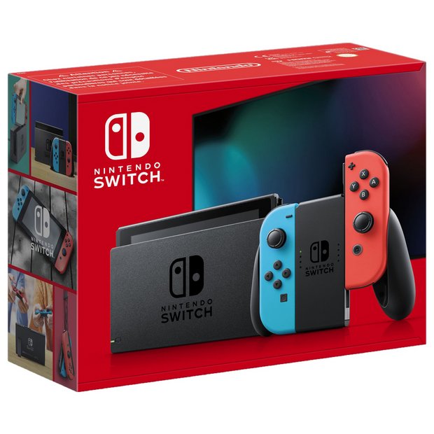 Nintendo Switch Neon console improved battery (British brand)